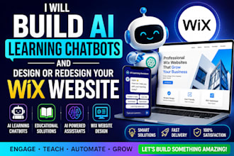 build ai learning chatbots, open api key, redesign or design wix website