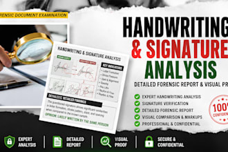 analyze handwriting, signatures with a detailed forensic report and visual proof