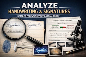 analyze handwriting, signatures with a detailed forensic report and visual proof