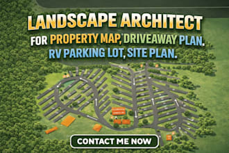 landscape architect for property map, driveaway plan, rv parking lot, site plan
