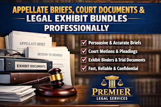 format appellate briefs, court documents, and legal exhibit bundles professional