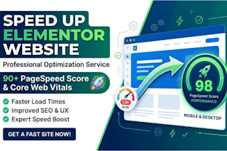 speed up elementor wordpress website and increase pagespeed score to 90