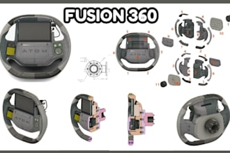 do fusion 360 cad model, product design and technical drawings for manufacturing