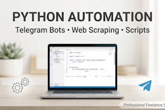 custom python automation scripts, telegram bots and web scraping tools