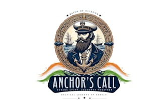 design high quality nautical mascot logo with t shirt design