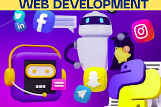 develop all social media bot, web automation bot, bot dev