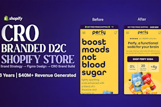design cro optimized branded shopify store for d2c brands