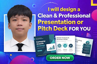 design a clean professional presentation or pitch deck
