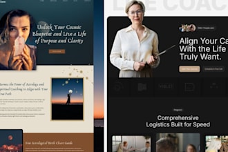 build webflow retreat website, coaching website, high converting landing page