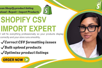 fix shopify CSV import errors and bulk upload products professionally