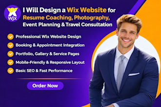 do wix resume coaching, photograppy event planning website travel consultation