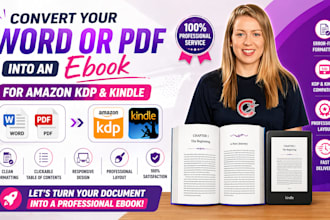 convert your word or PDF into an ebook for amazon KDP and kindle