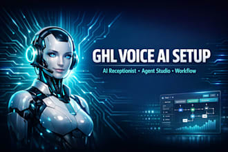 set up gohighlevel voice ai agent, ai receptionist and workflow automation