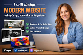 design modern website using cargo webador or pagecloud
