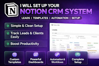 build a simple notion CRM to track leads, clients and sales