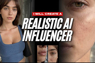 create realistic ai influencer model, virtual girl, fanvue ai content