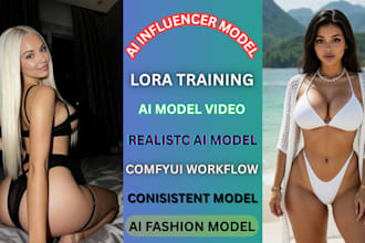 create realistic ai influencer model ai product image ai video, ugc video