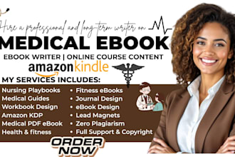 write medical ebook, pharmacy, nursing playbook, PDF ebook, amazon KDP
