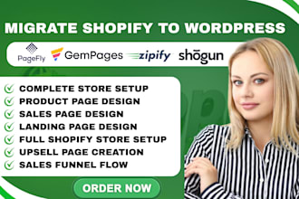 clone shopify landing page, pagefly, gempage and replo to wordpress landing page