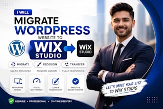 migrate wordpress website to wix studio redesign transfer