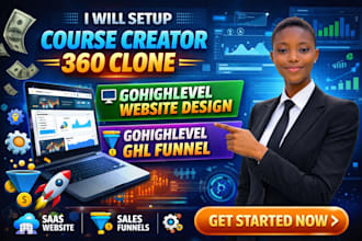 course creator 360 clone cc360 landing page automation cc360 funnel website
