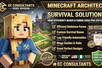build efficient redstone farms and custom survival bases in minecraft