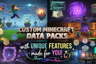create, custom minecraft data pack with unique features for you