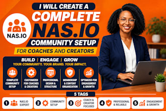 create a complete nas io community setup for coaches and creators