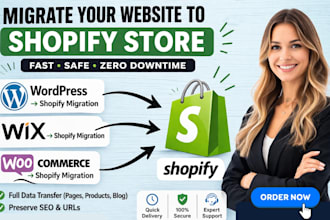 migrate wordpress to shopify, migrate wix to shopify, woocommerce to shopify