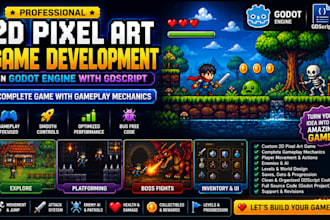 develop 2d pixel art game in godot engine with gdscript and gameplay mechanics