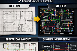 create professional autocad drawings and electrical layouts