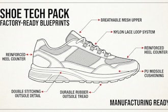 do shoe design, custom sneaker footwear design, shoe tech pack for manufacturing