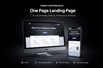 design and develop a professional one page landing page