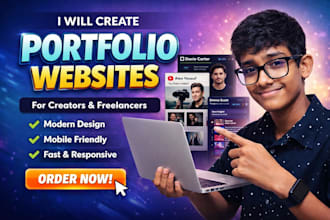 create a modern portfolio website for creators