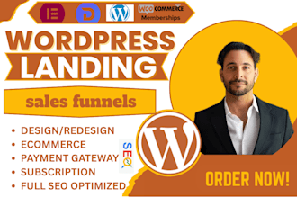 do wordpress landing page design sales funnel website with elementor pro design
