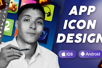design mobile app icon and app logo