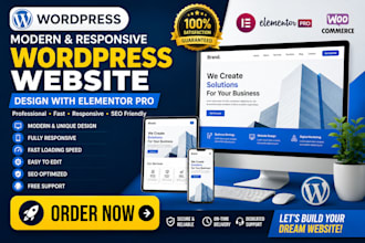 design a modern responsive and converting  wordpress website with elementor pro