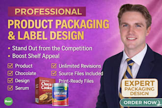 design product packaging and label design with print ready dieline
