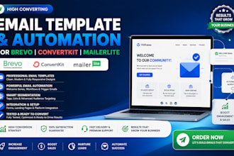 develop and design email template and automation for brevo convertkit mailerlite