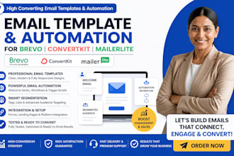 develop and design email template and automation for brevo convertkit mailerlite