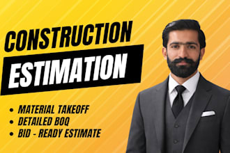 do material takeoff and construction estimation for all trades