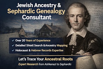 be your genealogy consultant for jewish or sephardic ancestry
