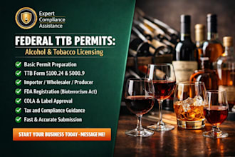 handle your ttb permit, alcohol tobacco license, and federal compliance