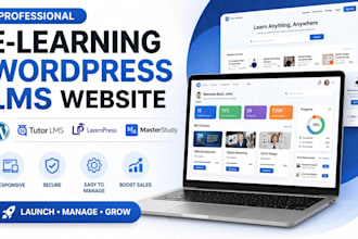 build setup wordpress elementor lms website online course learnpress bookly pro