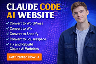convert claude code ai website to wordress wix shopify squarespace website