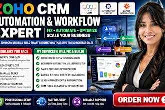 fix zoho CRM issues customize workflows, automation, pipeline zapier integration