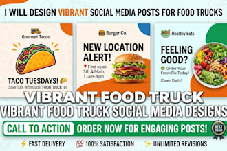 design viral food truck social media posts and gps location trackers