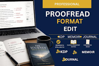 format and fix memoir, christian journal for amazon KDP