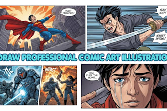 draw professional horror comic gore art and dark manga illustration