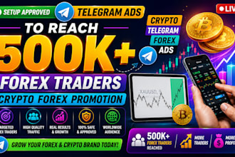 setup approved telegram ads to reach 500k forex traders crypto forex promotion